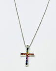 マルチカラーサファイヤクロスペンダント