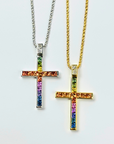 マルチカラーサファイヤクロスペンダント