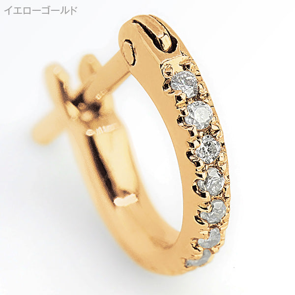 K18PG×ダイヤモンド0.05ct ミニフープピアス