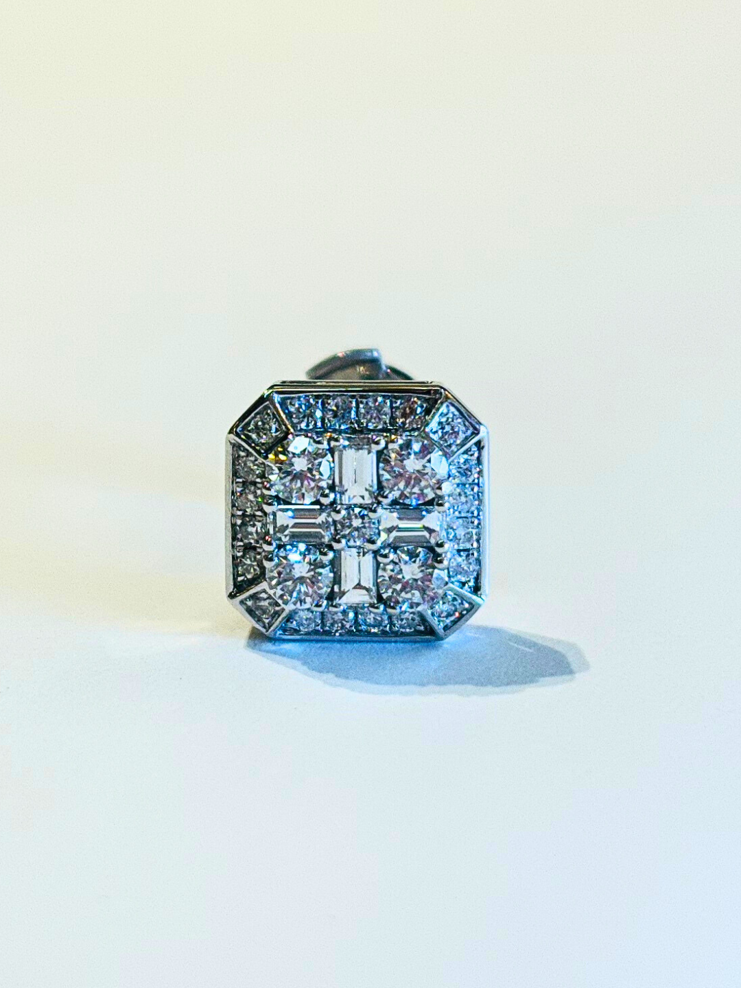 K18wg・スクエアダイヤピアス/片耳 – ex'position