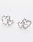 シルバー・ダブルハートピアス/イヤリング/1ペア