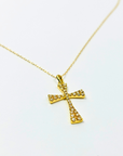 K18yg・ダイヤクロスペンダント