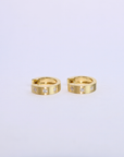 K18・ダイヤブラッシュド フープ ピアス