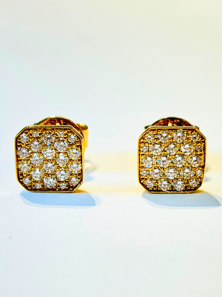 AVALANCHE14k ダイヤモンドスクエアピアス ➕k14wgダイヤピアス K18 スクエアダイヤモンドピアス（四角）BQ-127（山梨県甲斐市