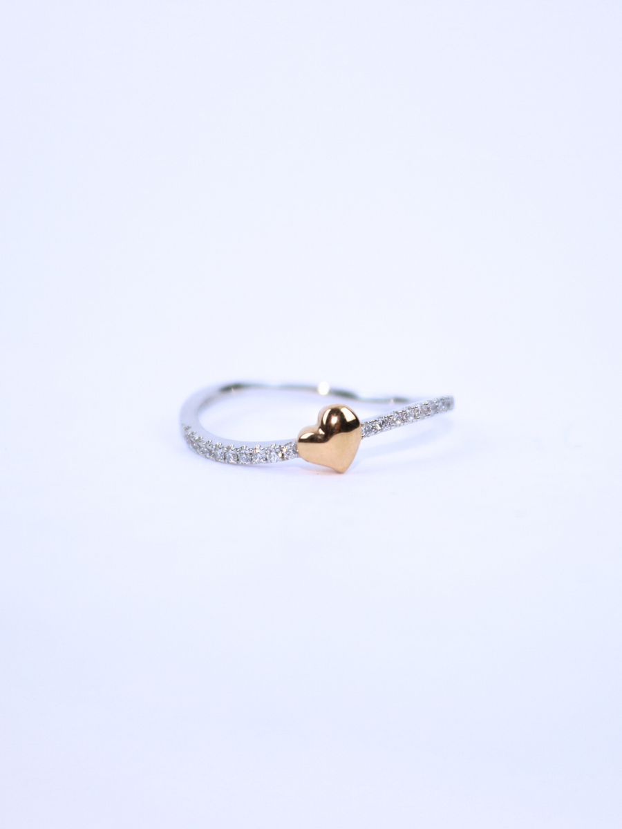 限定1点】K18・WG/PGカーブダイヤハートリング – ex'position