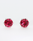 シルバー・シンセティックルビーピアス/イヤリング/1ペア