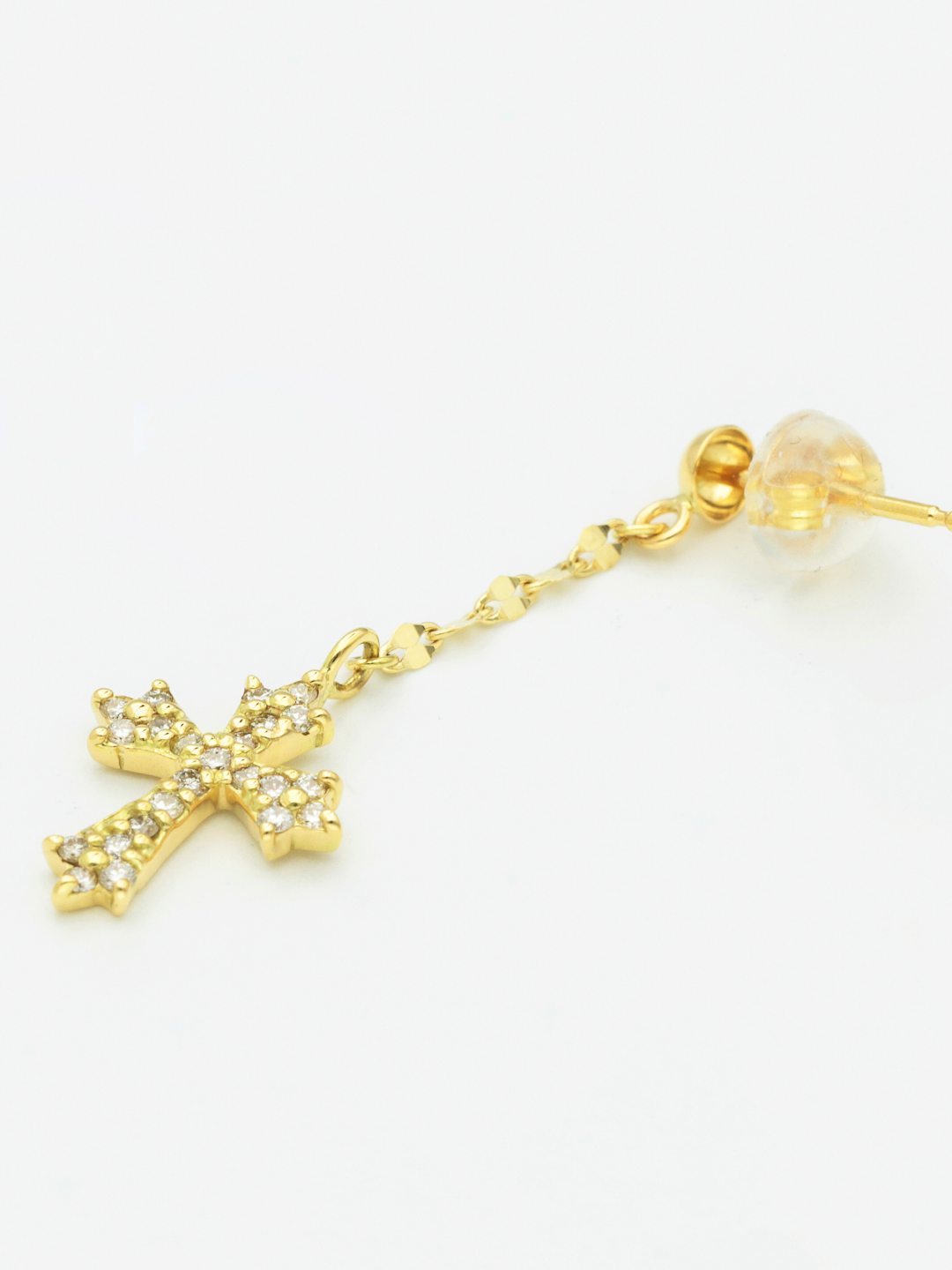 K18 ダイヤクロス スタッドピアス 18金 ダイヤモンド ピアス ダイヤピアス クロスピアス スタッドピアス