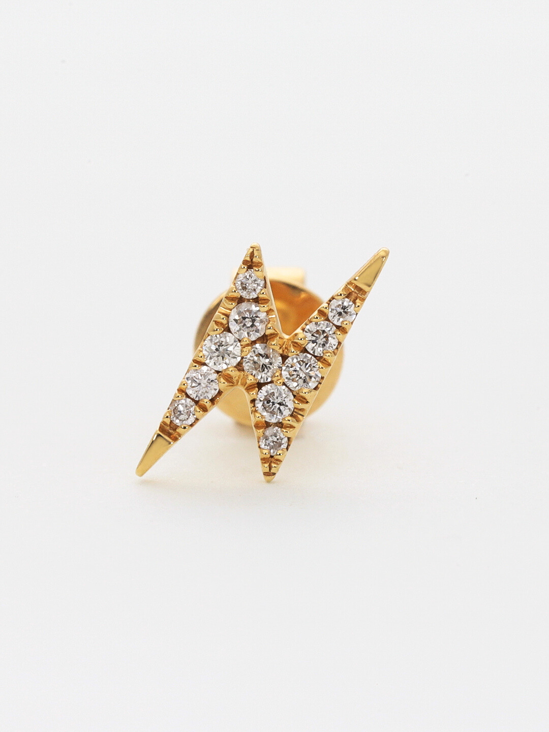 【新品 未使用】18金 ダイヤモンド ピアス 片耳 18金 ピアス k18 ダイヤモンド 片耳 キャッチのいらないピアス