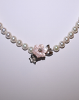 和珠パール マグネットネックレス(SV/フラワーモチーフ)