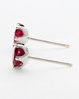 シルバー・シンセティックルビーピアス/イヤリング/1ペア
