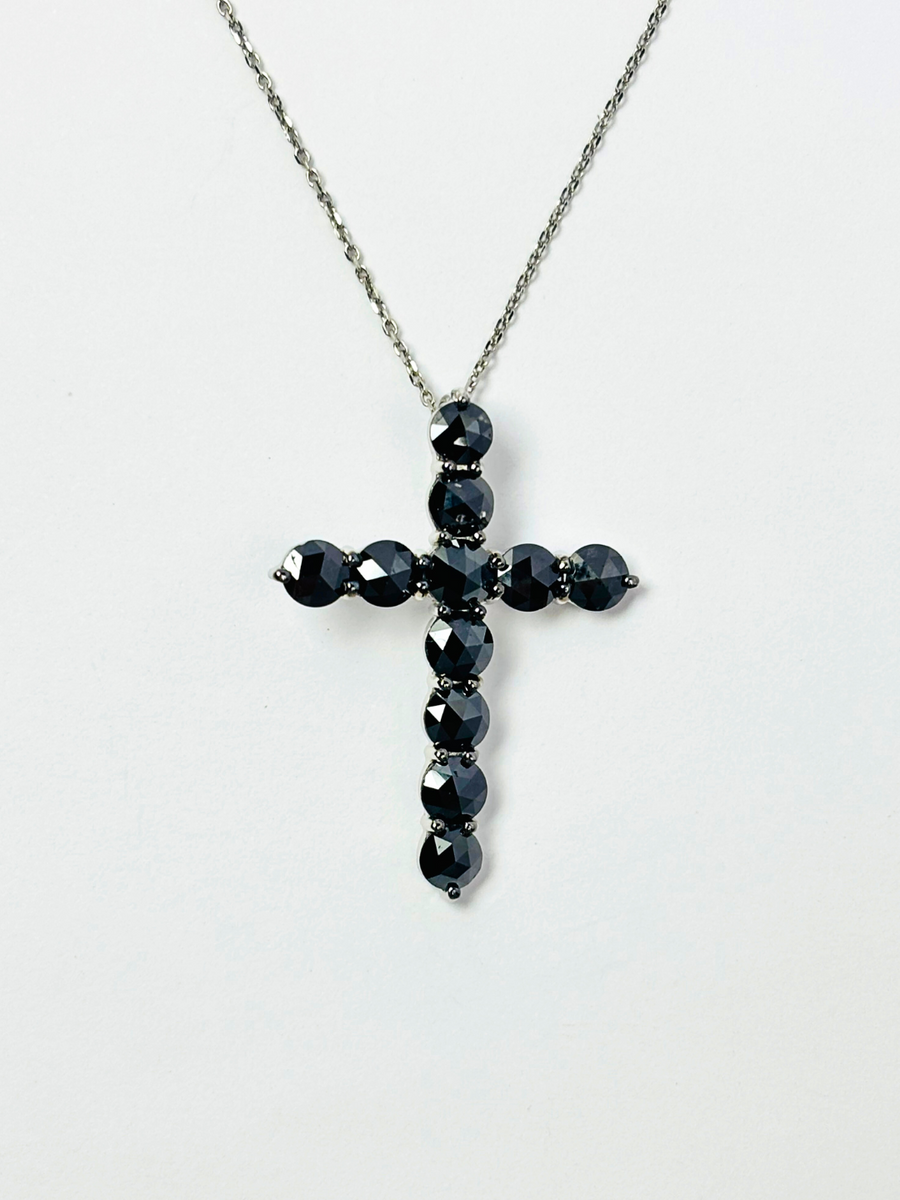 限定1点】K18wg・ブラックダイヤクロスペンダント – ex'position 限定1点】K18wg・ブラックダイヤクロスペンダント – ex'position