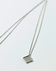 【限定1点】K18wg・スクエアダイヤペンダント