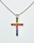 マルチカラーサファイヤクロスペンダント