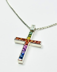 マルチカラーサファイヤクロスペンダント