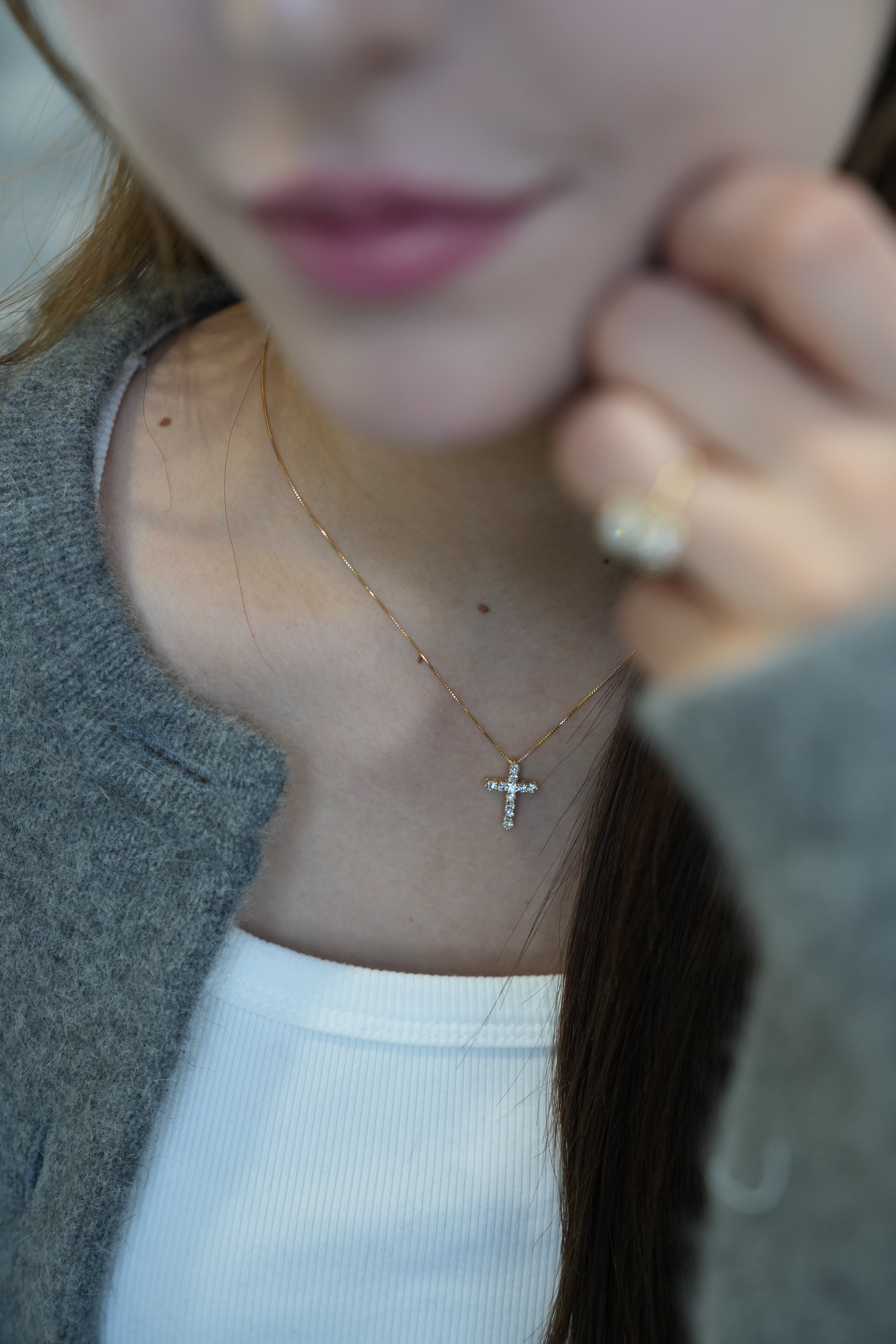 PT・K18ygダイヤクロスペンダント – ex'position