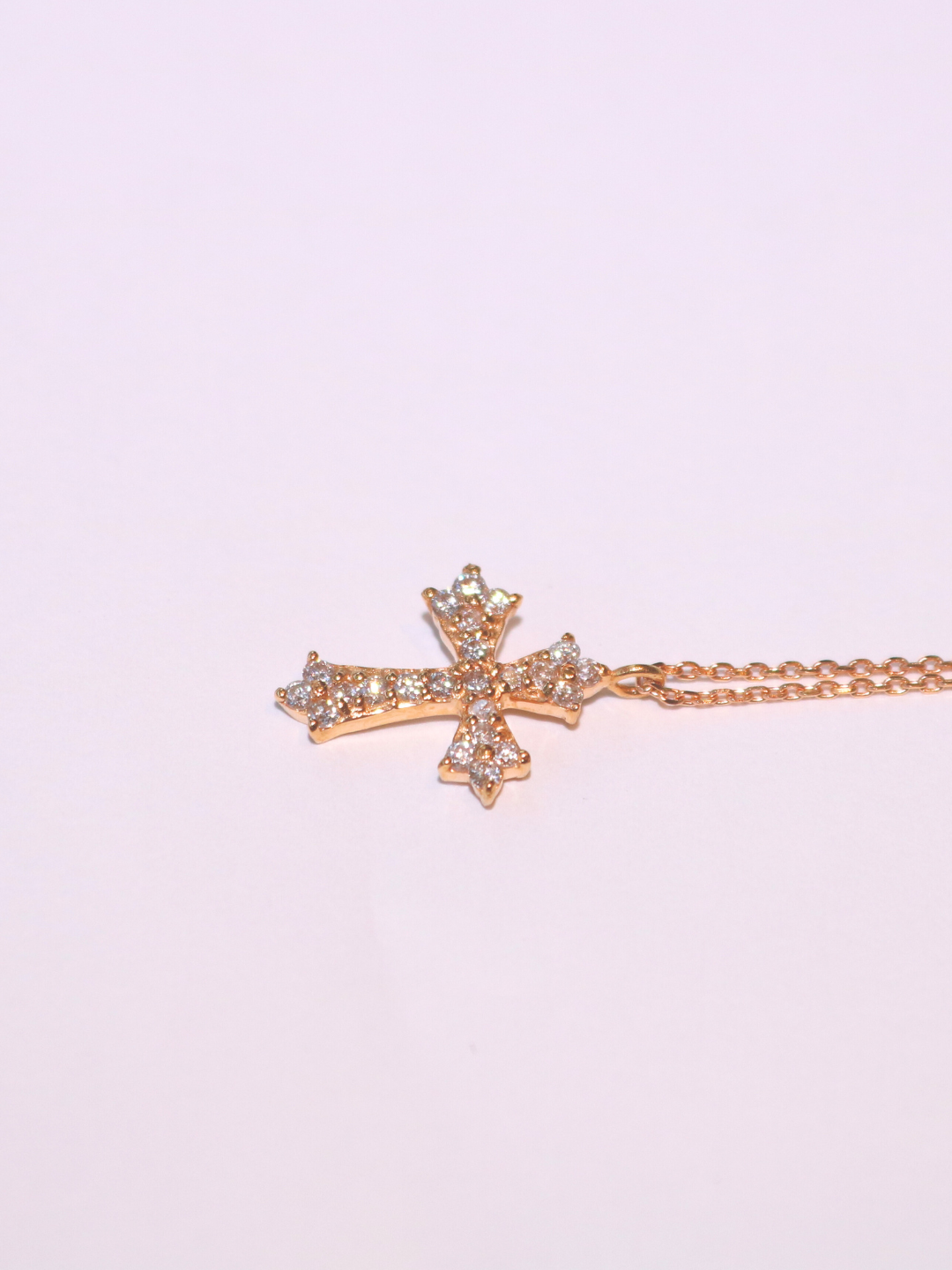 K18・ダイヤモンドクロスペンダント