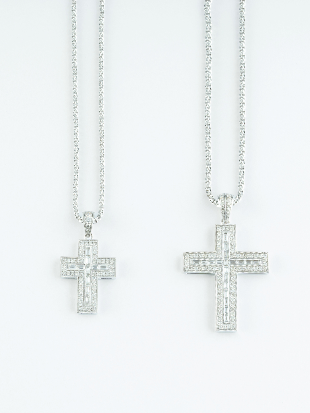 K18・バケットダイヤクロスペンダントトップ