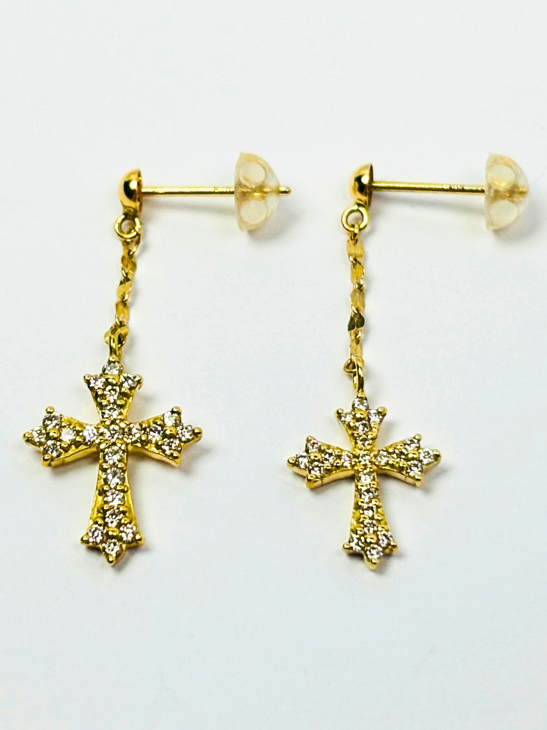 0.20ct】11石のダイヤモンドで描いたクロスデザインピアス K18YG 0.20ct】11石のダイヤモンドで描いたクロスデザインピアス K18YG
