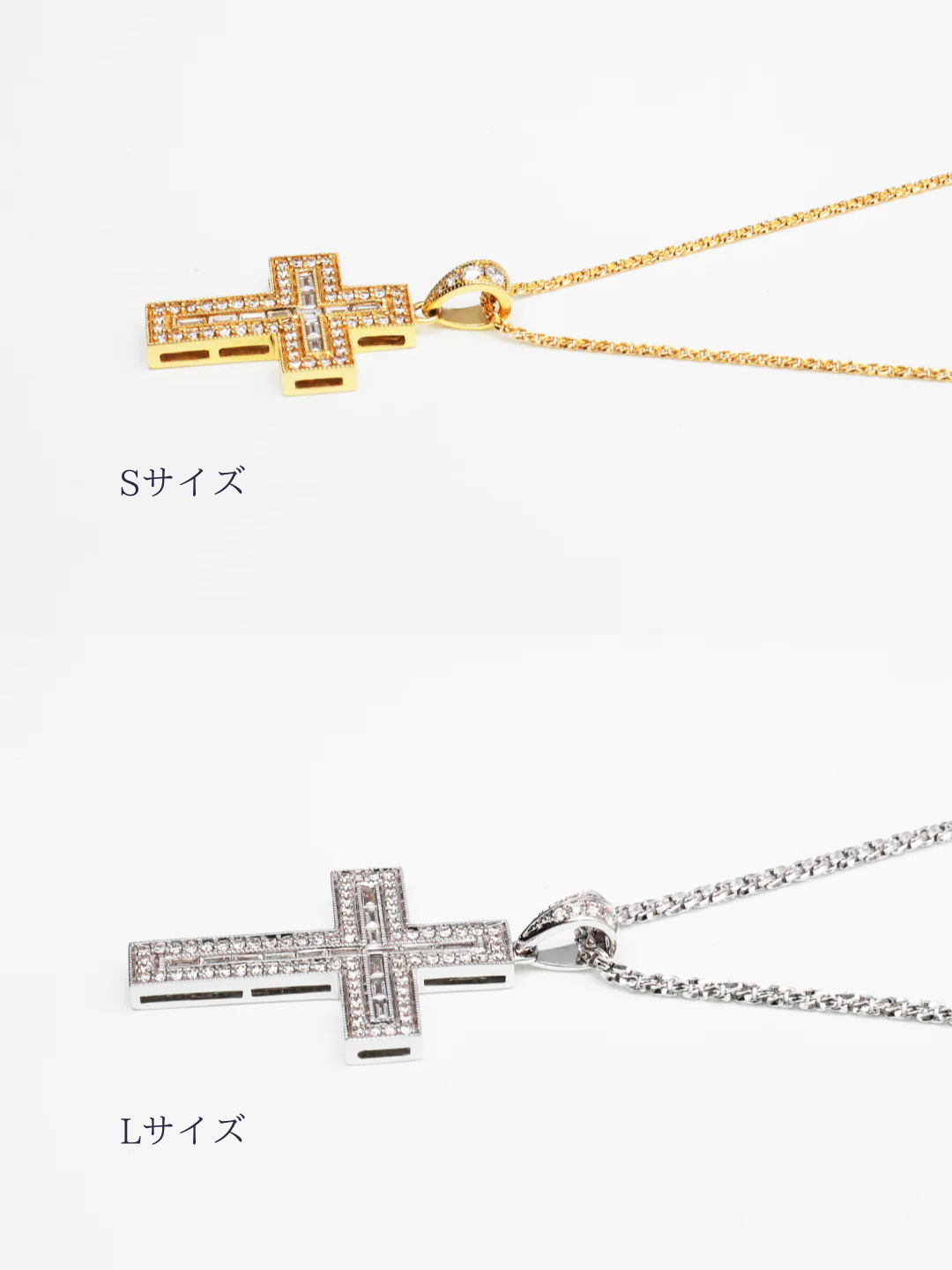 K18・バケットダイヤクロスペンダントトップ