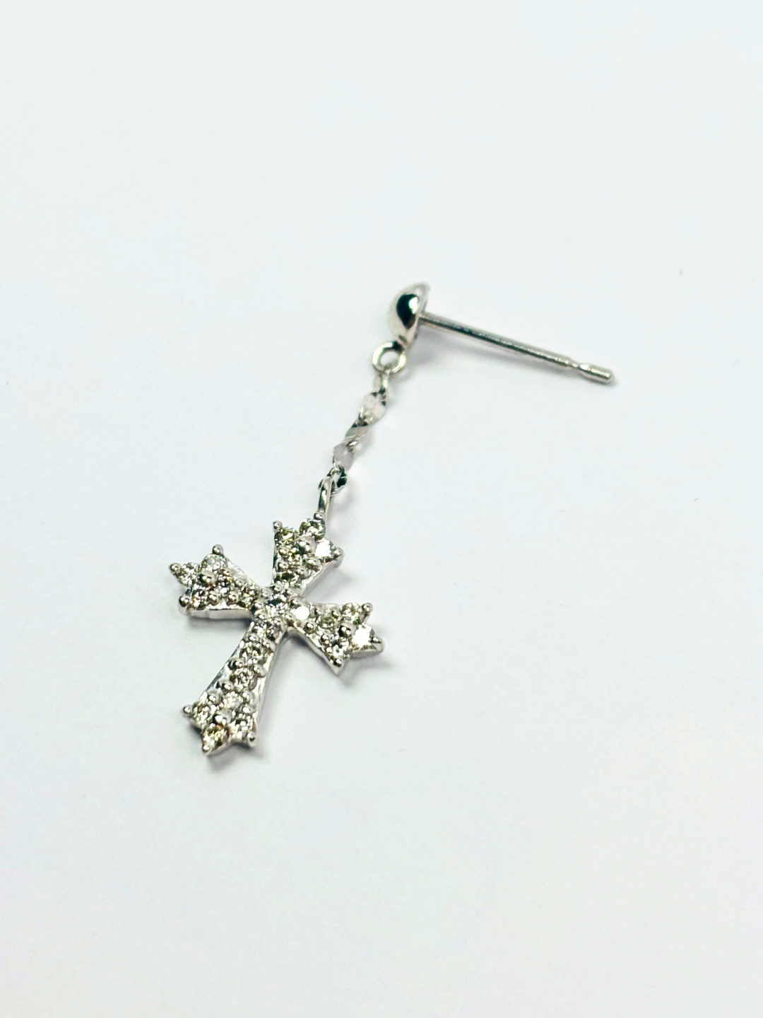 K18・ダイヤモンドクロスピアス/片耳 – ex'position K18・ダイヤモンドクロスピアス/片耳 – ex'position