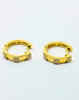 K18・ダイヤブロックピアス/片耳