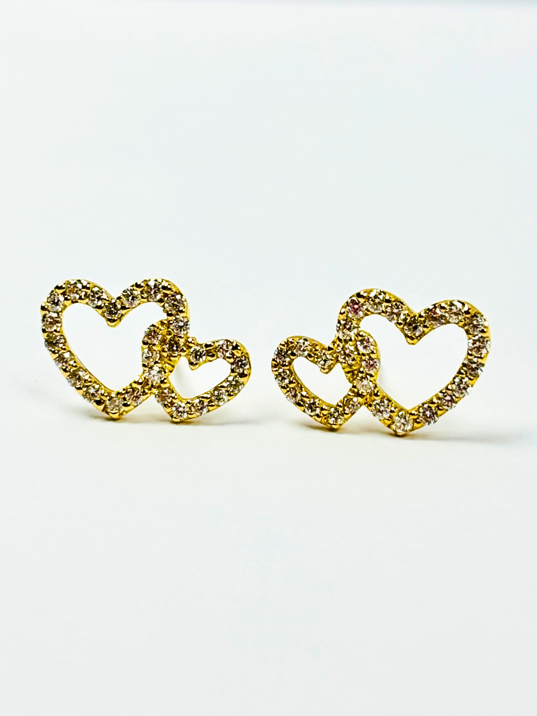 K18・ダイヤモンドダブルハートピアス/1ペア – ex'position