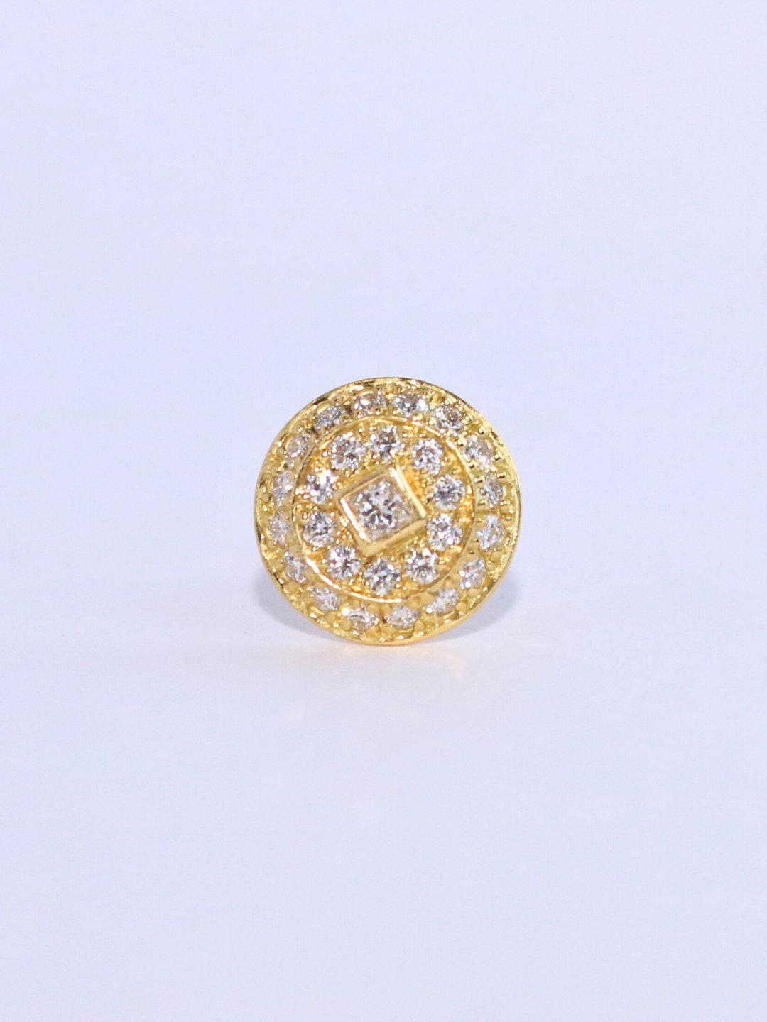 K18・ダイヤモンドサークルピアス片耳