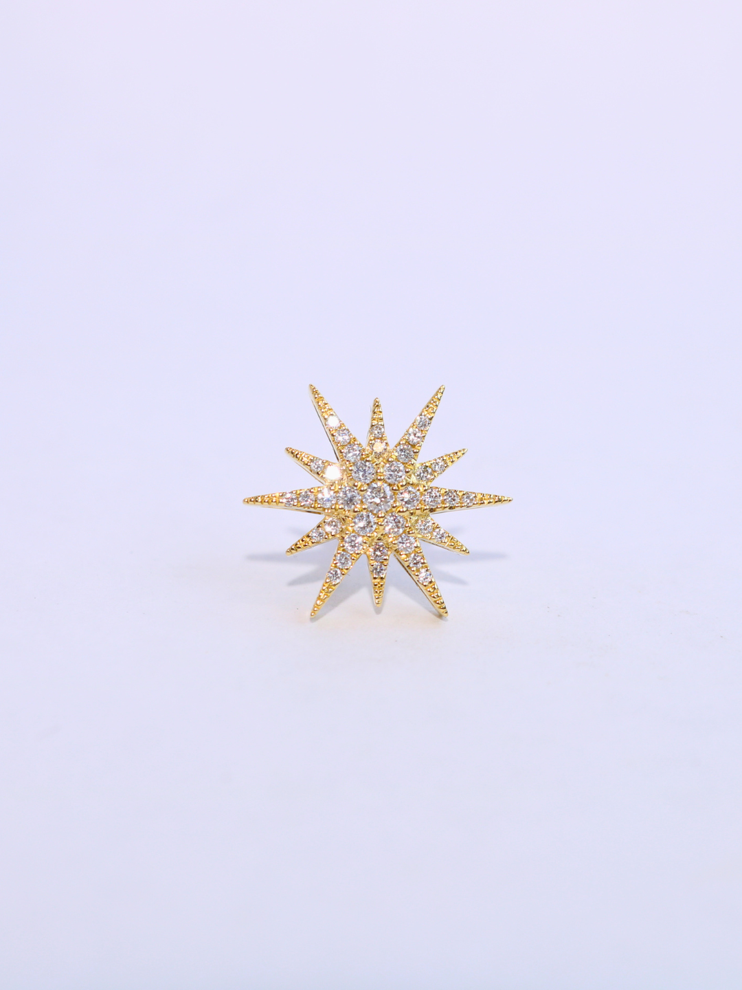 K18・YGダイヤサンフレアピアス