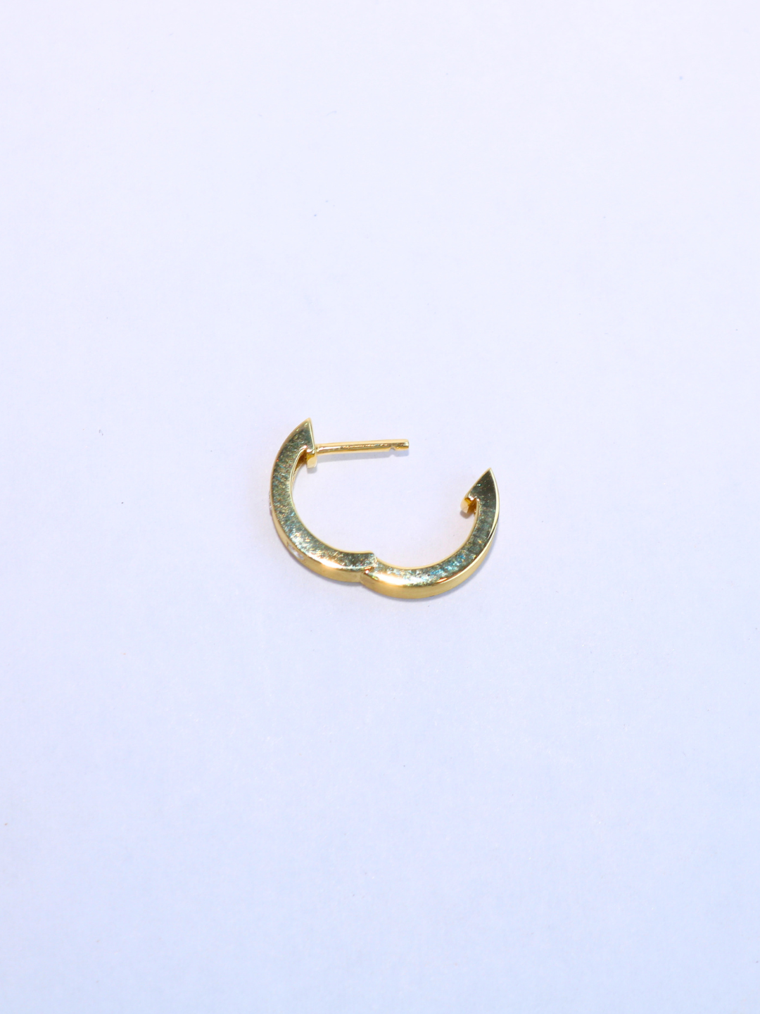 K18・ダイヤブラッシュド フープ ピアス