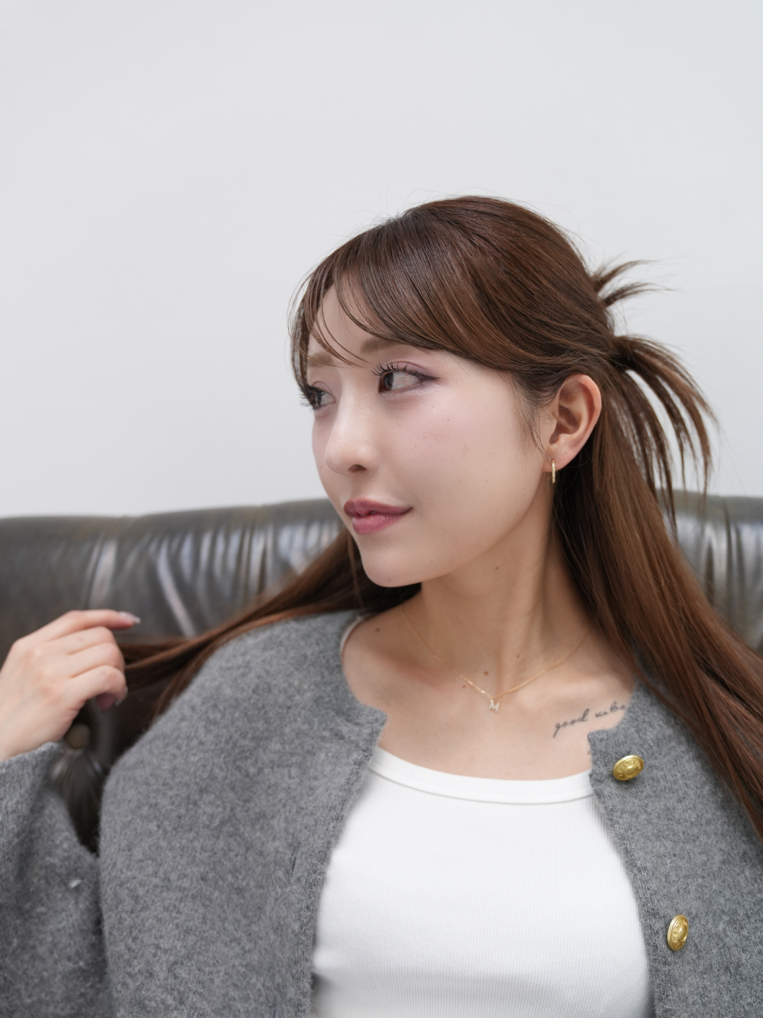 K18 Pt900 ダイヤモンドフープピアス（両耳Lサイズセット）