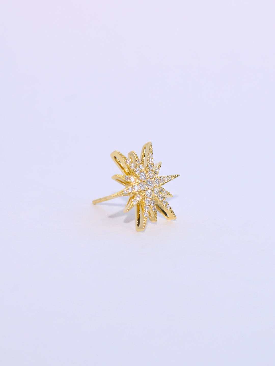 K18・YGダイヤサンフレアピアス