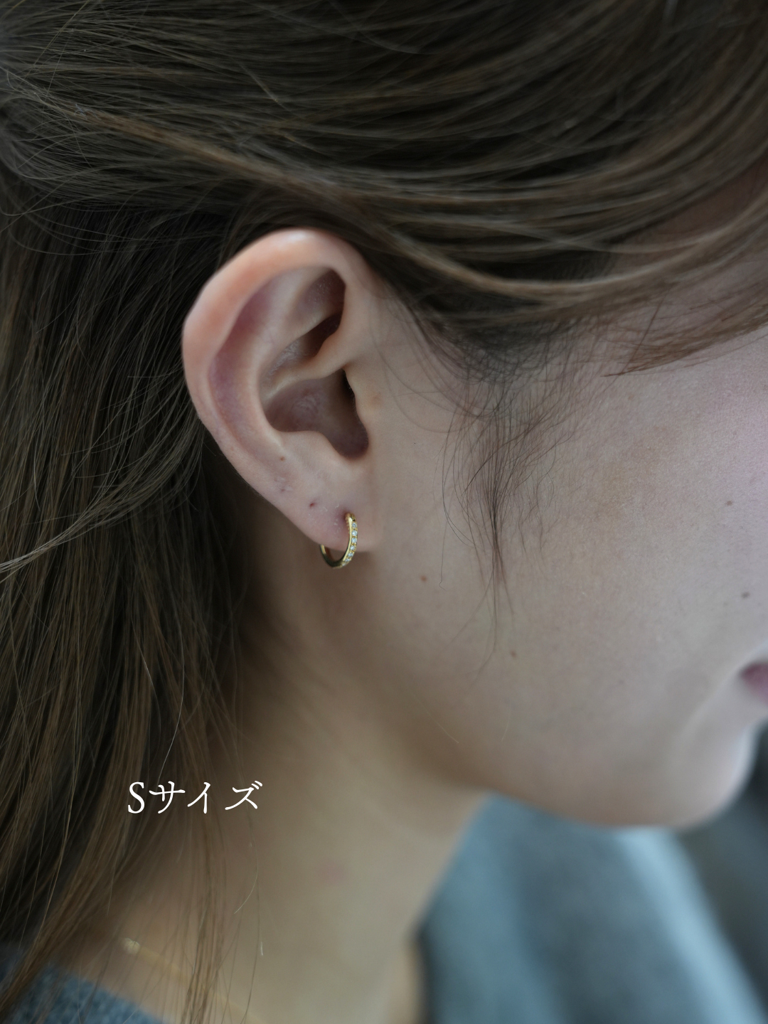 K18・Pt900 ダイヤモンドフープピアス/片耳 – ex'position K18・Pt900 ダイヤモンドフープピアス/片耳 – ex'position