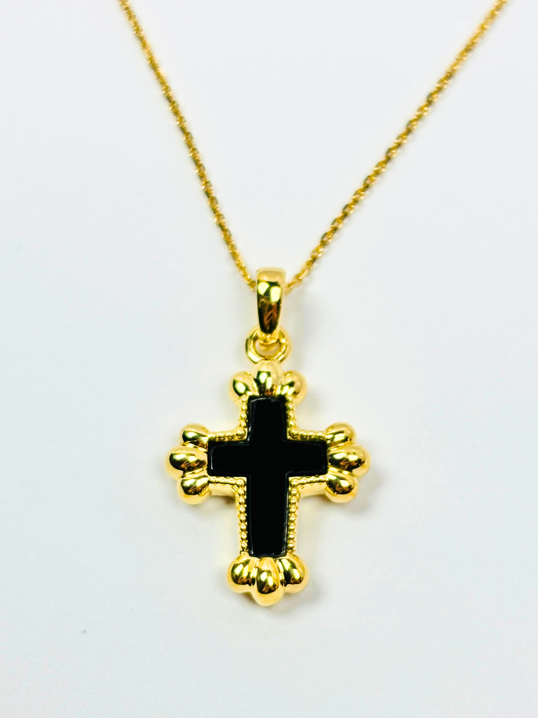 K18YG・オニキス/ラピスラズリ クロスペンダントトップ – ex'position K18YG・オニキス/ラピスラズリ クロスペンダントトップ – ex'position