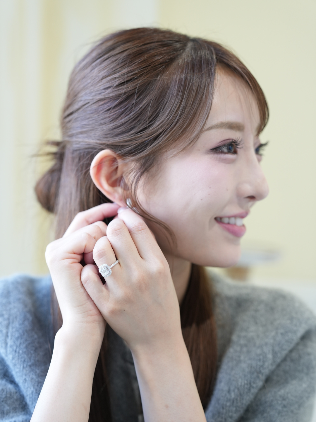 K18・WGダイヤレイディアントリング