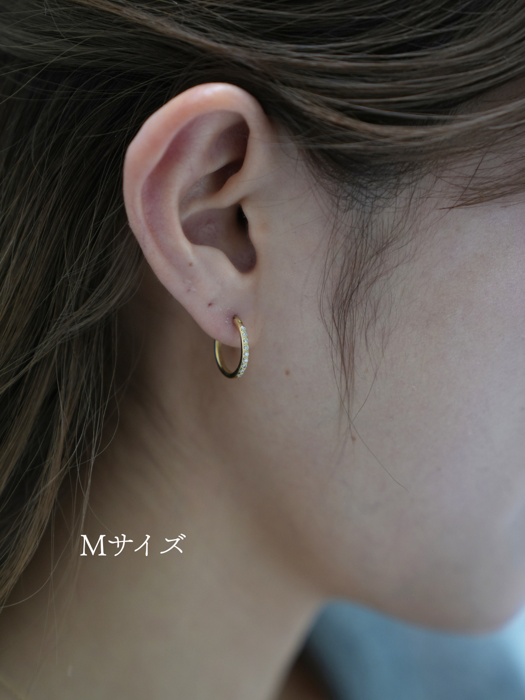 K18 Pt900 ダイヤモンドフープピアス（両耳Lサイズセット）