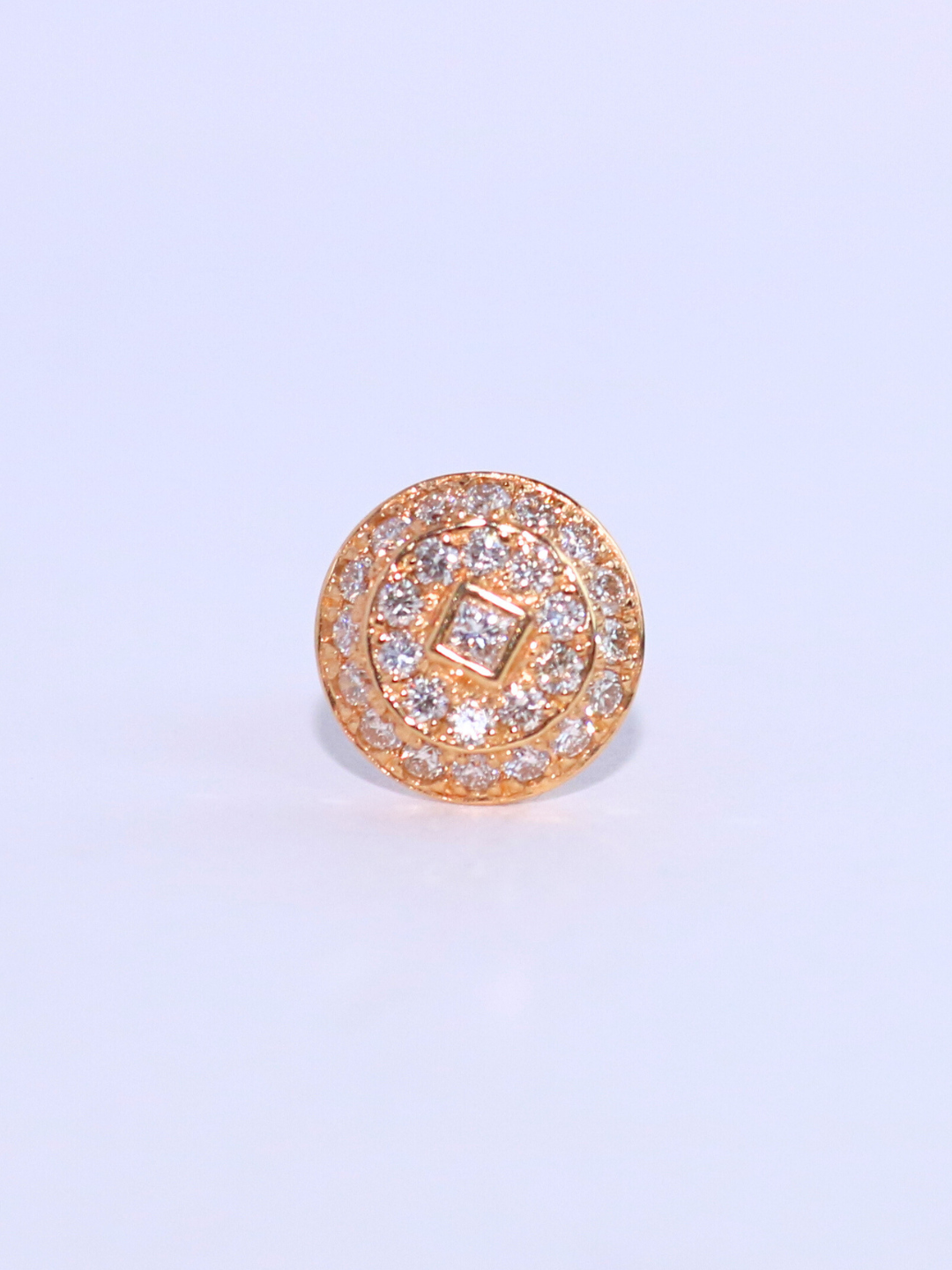 K18・ダイヤモンドサークルピアス片耳