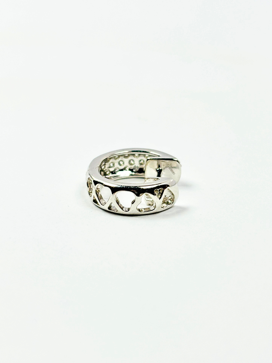 K18・ダイヤパヴェフープピアス/片耳