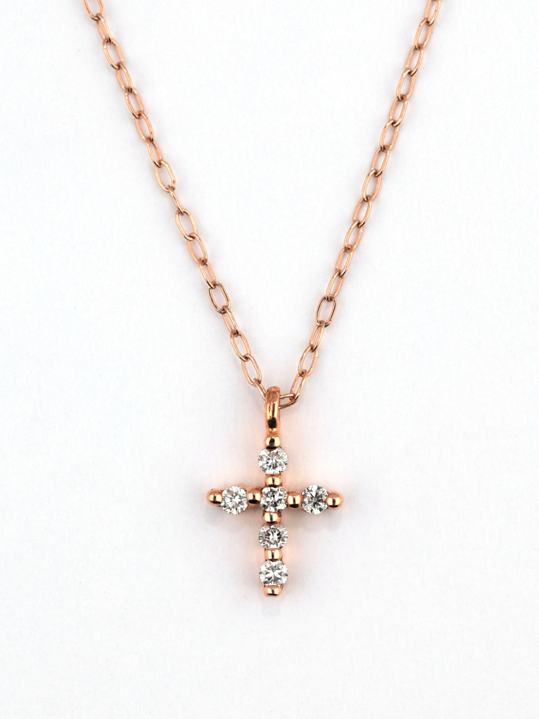 K18・ダイヤモンドプチクロスペンダント