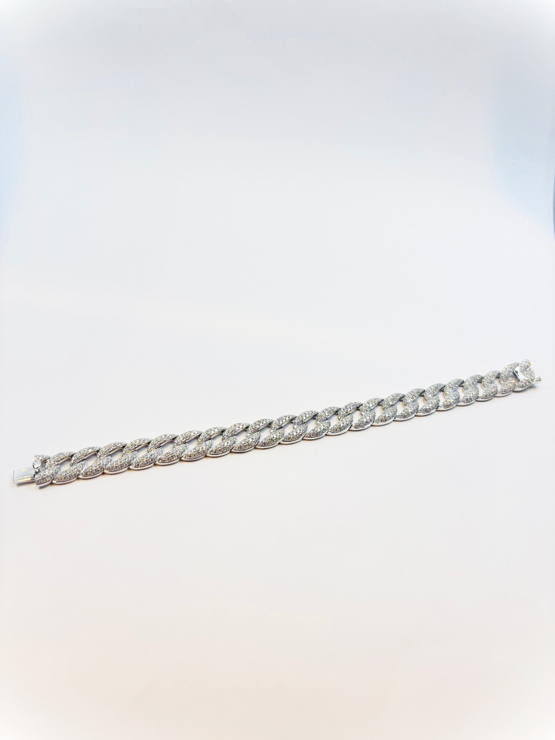 K18・WGダイヤCubanLinkブレスレット