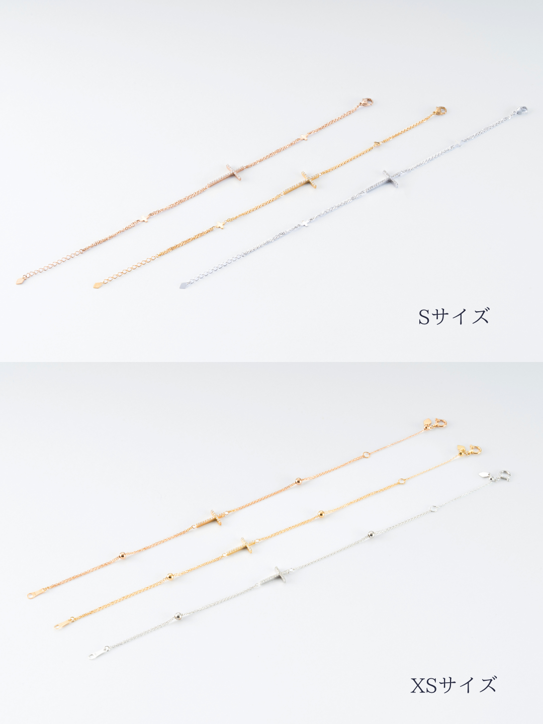 K18・メッセージクロスブレスレット