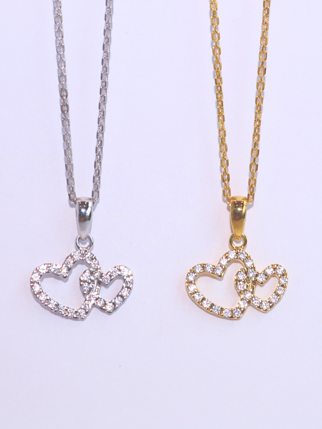 K18・ダブルハートペンダント