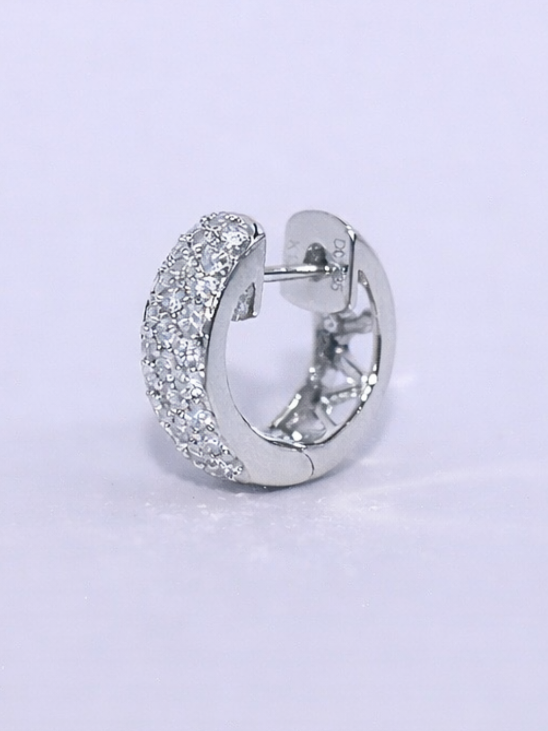 K18・ダイヤパヴェフープピアス/片耳