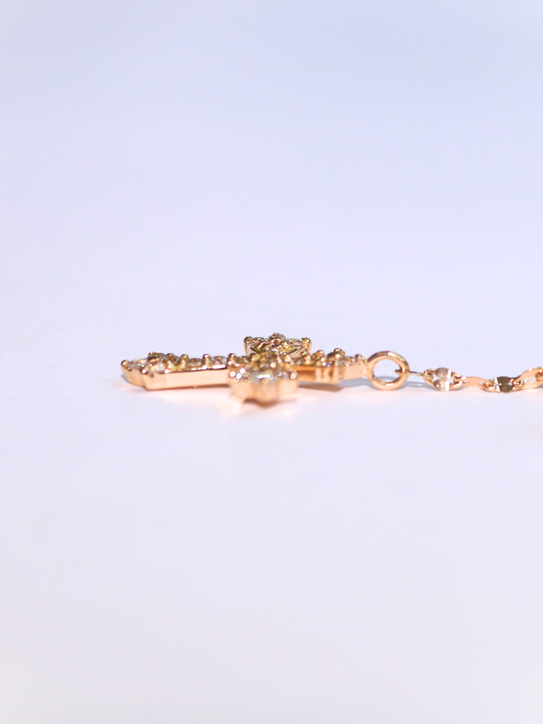 K18・ダイヤモンドクロスピアス/片耳