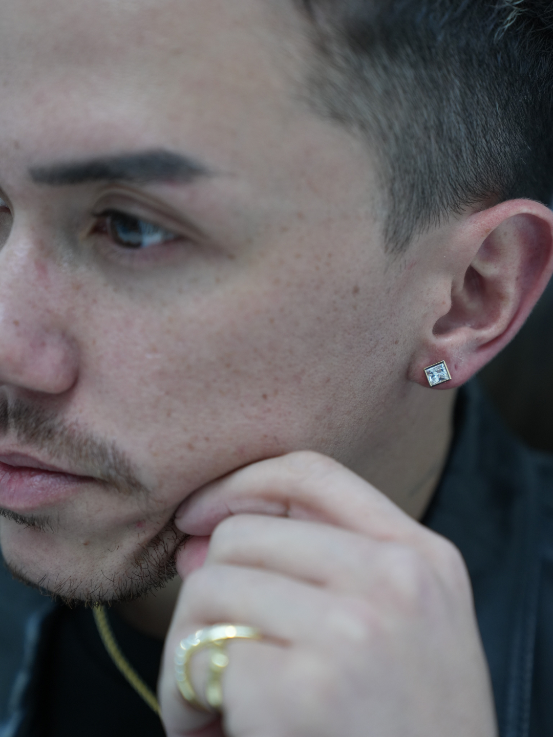 K18/Pt900 ・LGD PURE EDGE スクエアピアス/片耳