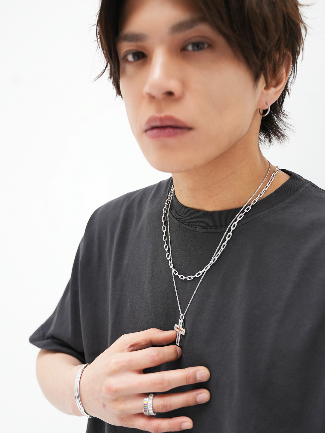 K18・Pt900・マルチカラーサファイヤダイヤペンダントトップ K18・Pt900・マルチカラーサファイヤダイヤペンダントトップ