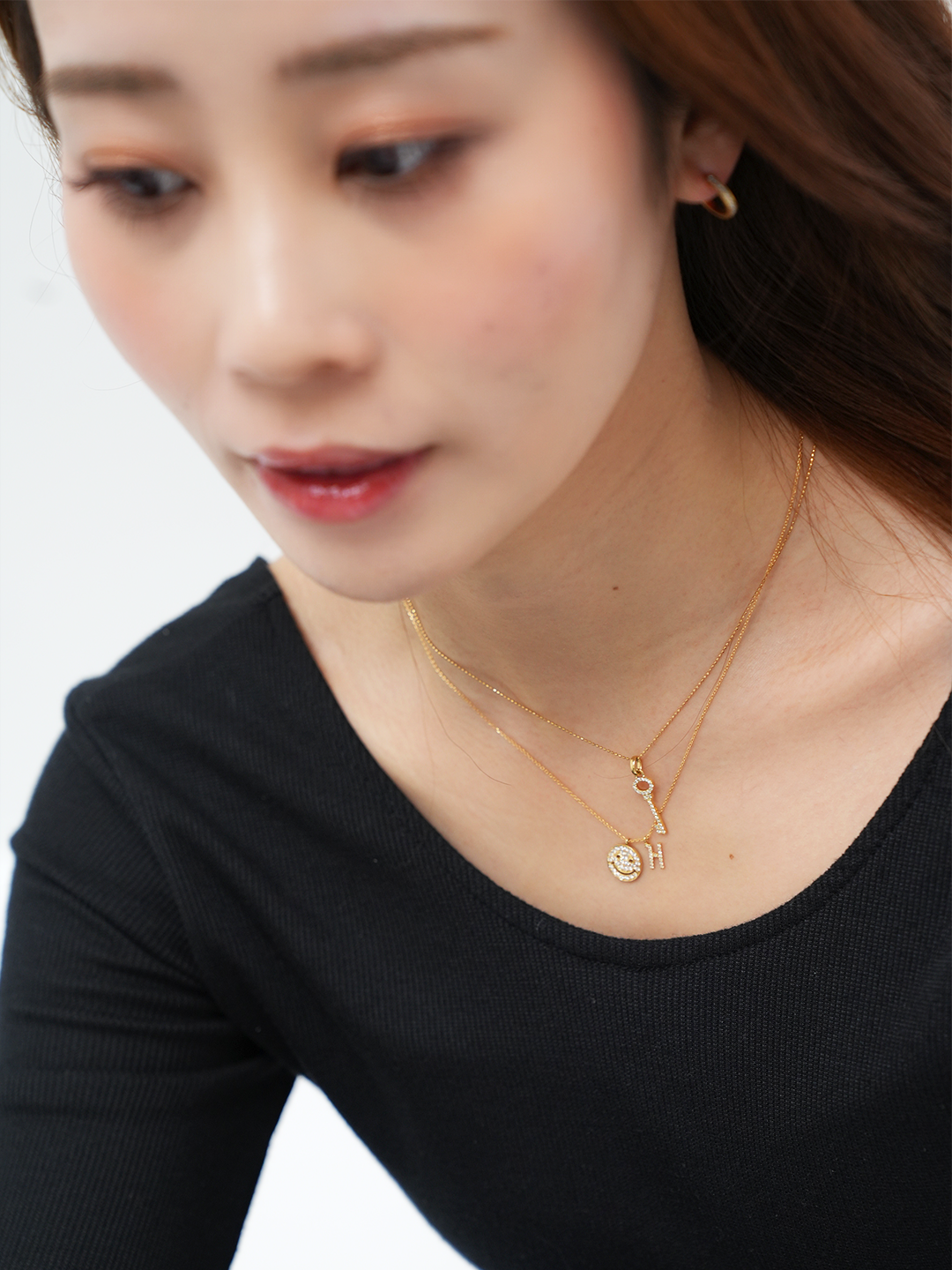 K18・ダイヤモンドイニシャルペンダント