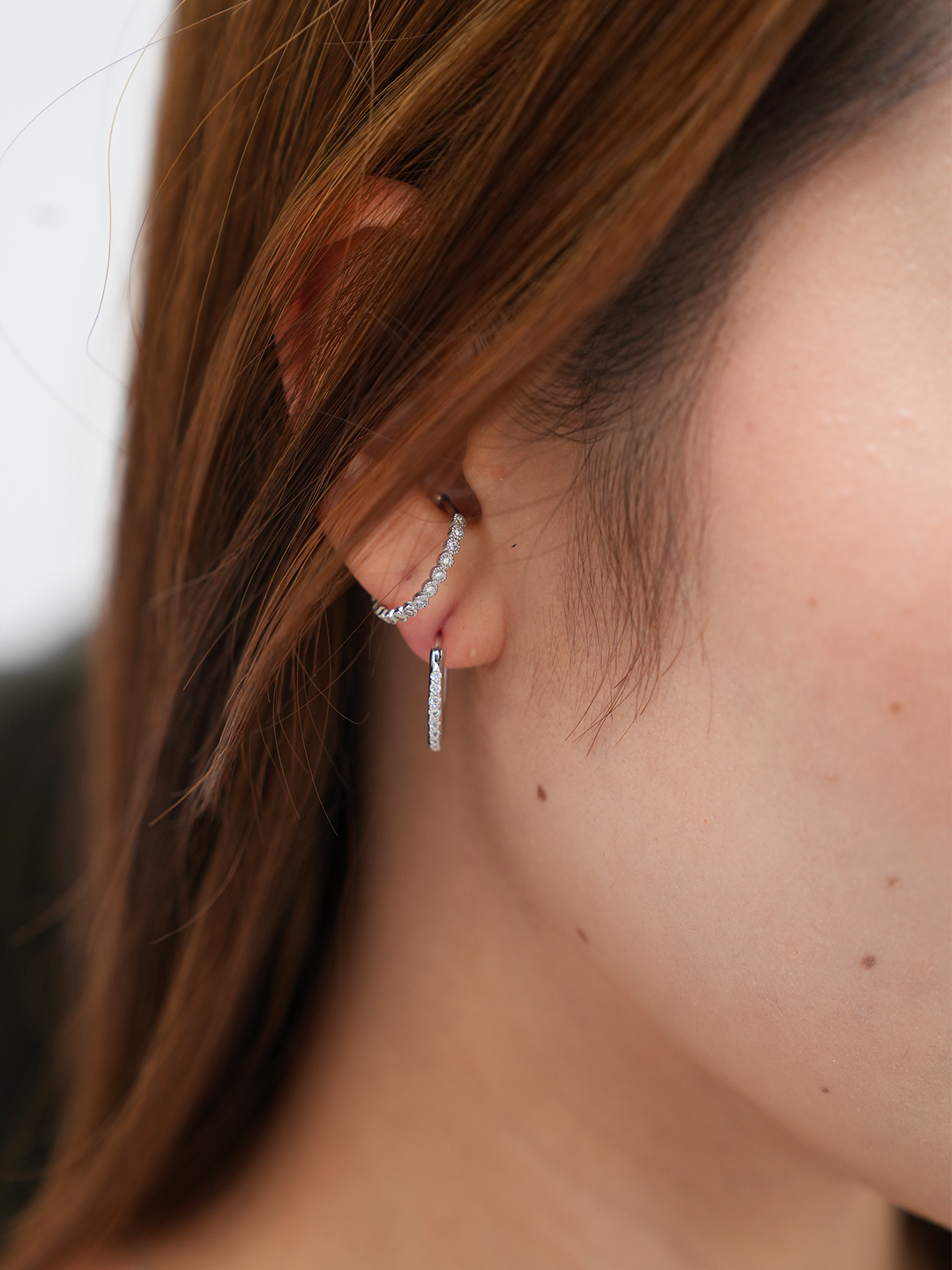 ダイヤモンド 18K 一粒 ミル打ち 18金 ピアス 日本製 18金 華奢ピアス ピアス 一粒ダイヤモンド