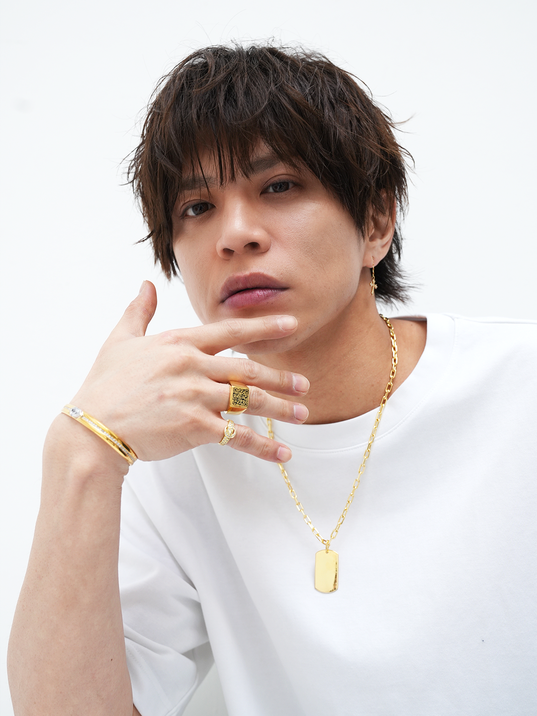 シルバー・センターストーンバングル