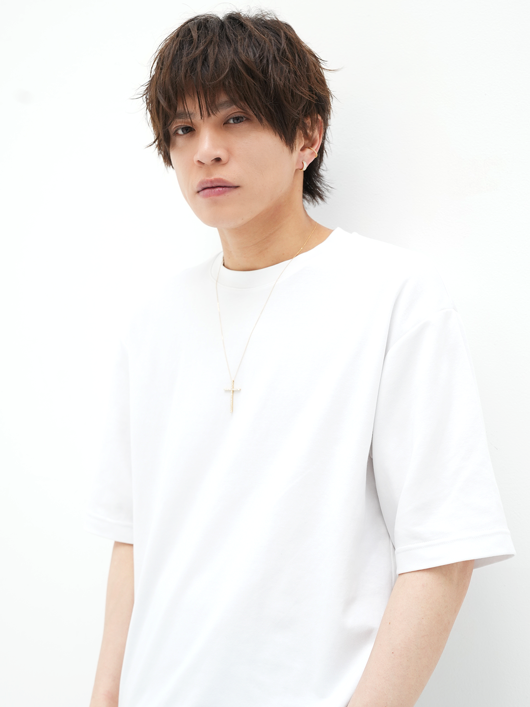 K18・ダイヤパヴェフープピアス/片耳