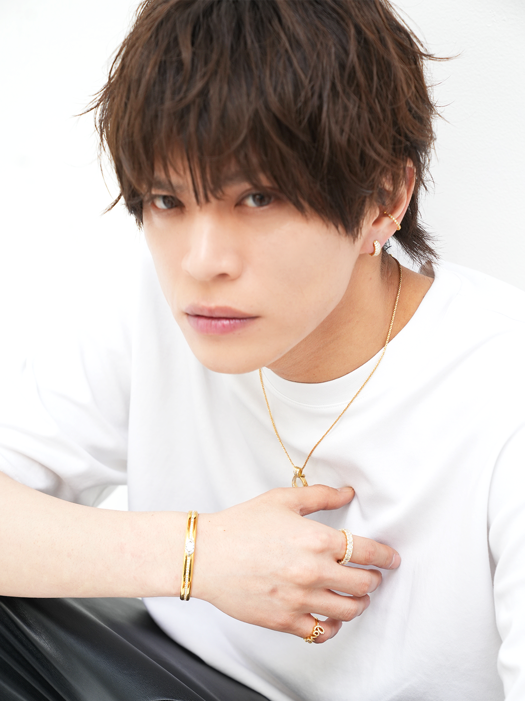 K18・ダイヤパヴェフープピアス/片耳